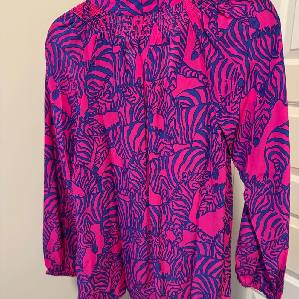 Lilly Pulitzer Elsa Zebra Print Blouse - Picture 4 of 6